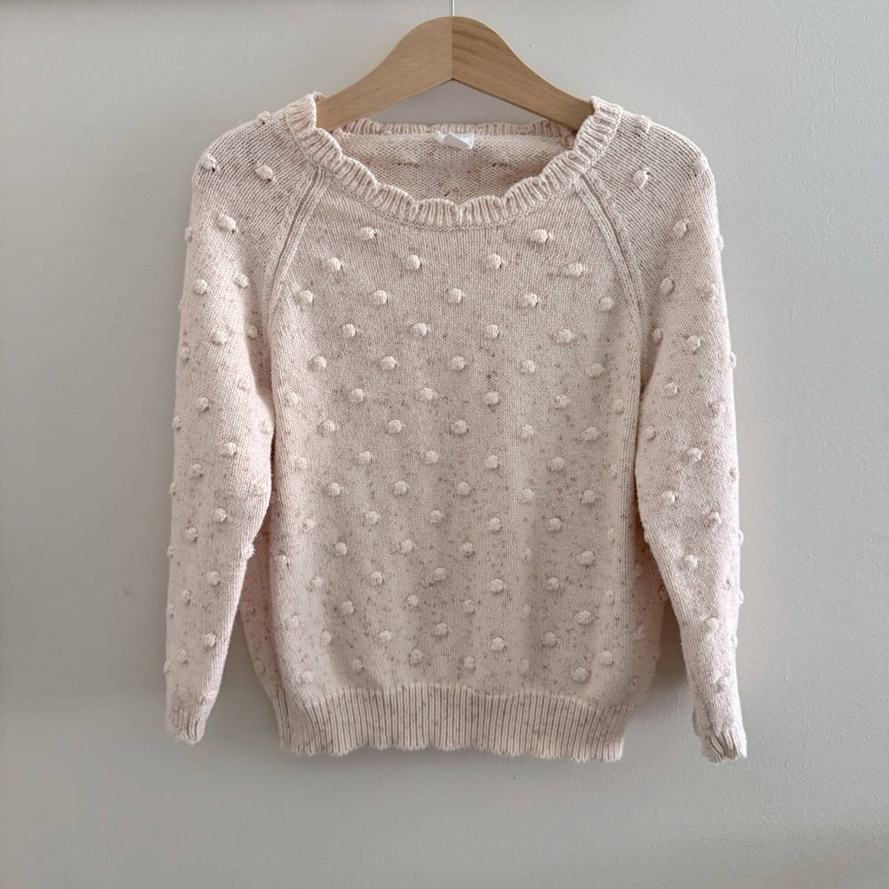 Jamie Kay Dotty Knit Sweater in Apricot Fleck